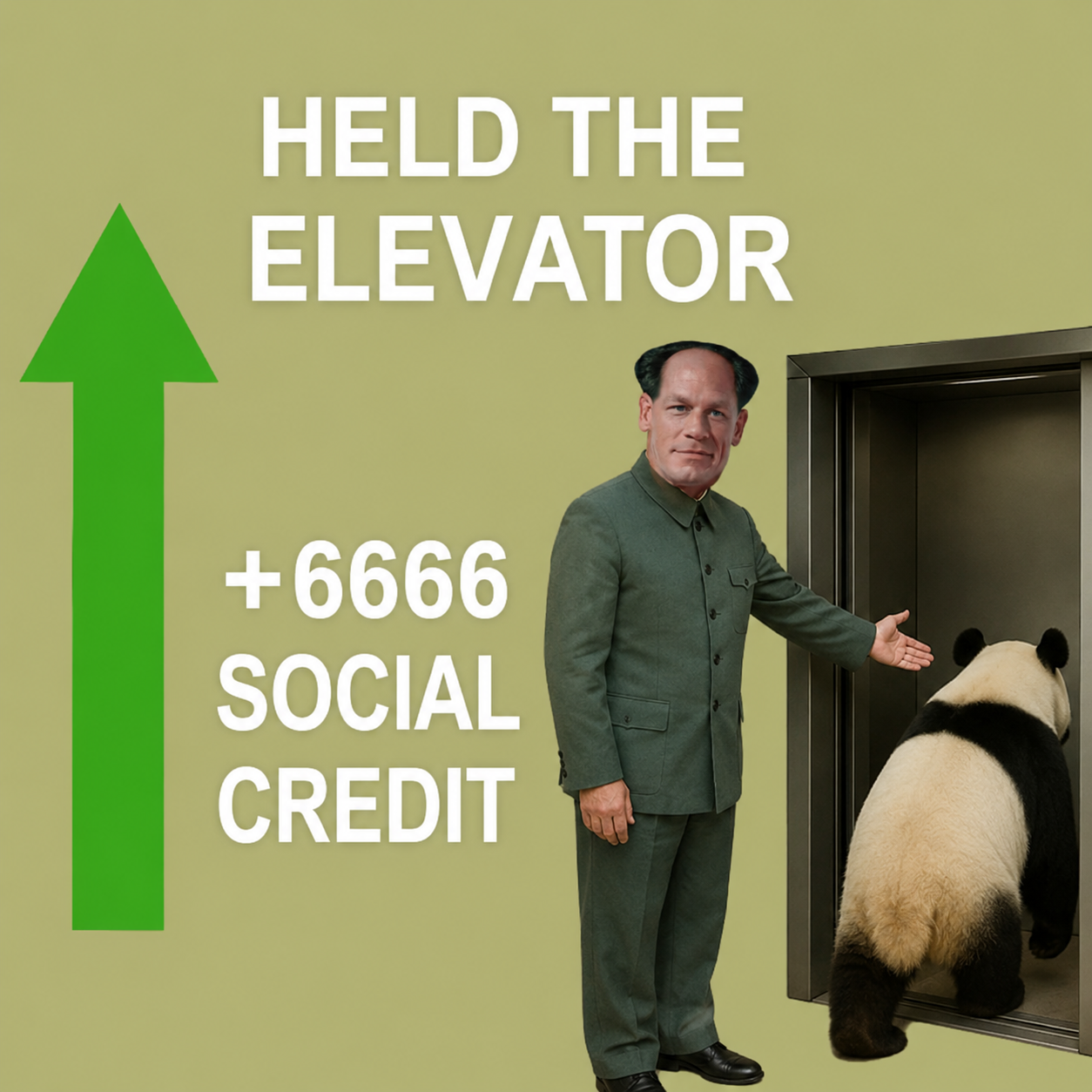 Held the elevator +6666 social credit